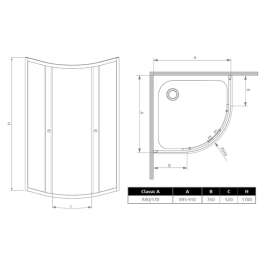 Душевой уголок Radaway Classic A 90x170 коричневое стекло